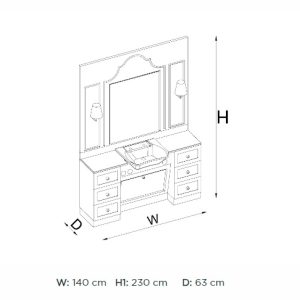Post de lucru frizerie / barber styling unit Alpeda Sebastian - imagine 5