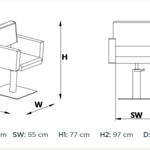 Scaun coafor / styling chair Alpeda KAI Rose - imagine 3
