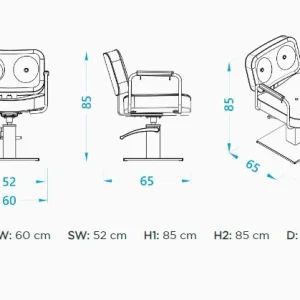 Scaun coafor / styling chair ALPEDA Noah Qsl - imagine 5