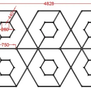 Sistem iluminat LED Hexagonal, HoneyComb, 2796mm*4828mm - imagine 3