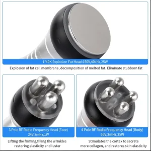 Aparat 6 in1 Lipolaser Liposuctie Virtuala, Cavitatie in vid, Tripolar, Multipolar RF Slabire in greutate, Indepartare celulita, Slabire Rapida, Radiofrecventa Profesional Salon, 61BL TotulPerfect - imagine 3