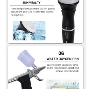 Aparat AQUAFACIAL 10 in1 Facial Ultrasunete, Skin scrubber, Oxy Spray Profesional, Lifting, Indepartare Riduri, Linii fine, Radiofrecventa Helley10 - imagine 6