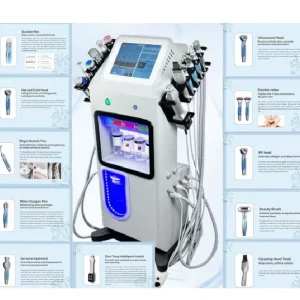 Aparat combina 12 in 1 hidradermabraziune, ultrasunete, oxigenare, oxygen facial Bio,Aqua Peeling, AQUAFacial - imagine 3