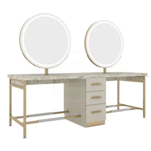 Post de lucru coafor dublu / insula unit Alpeda Nancy Island Gold / Rose / Crom / Black - imagine 1