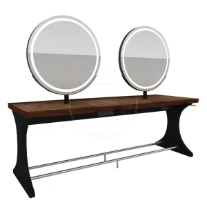 Post lucru coafor dublu / insula ALPEDA Woody Circle Double Island - imagine 1