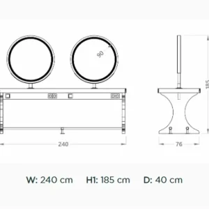 Post lucru coafor dublu / insula ALPEDA Woody Circle Double Island - imagine 4