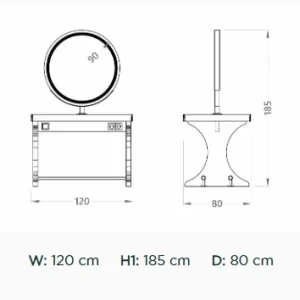 Post lucru coafor dublu / insula ALPEDA Woody Circle Single Island - imagine 3