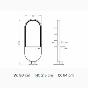 Post dublu de lucru coafor dublu / insula Alpeda Glam Island SHELF Rose - imagine 2