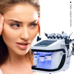 Aparat profesional 10 in 1 AQUA hidradermabraziune, ciocan rece, spatula ultrasunete, oxigen jet peeling - imagine 1