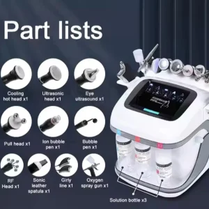 Aparat profesional 10 in 1 AQUA hidradermabraziune, ciocan rece, spatula ultrasunete, oxigen jet peeling - imagine 5