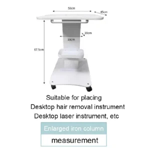 Masa cu roti, suport combina cosmetica salon infrumusetara, stand cu rotile alb, 55×45 H67.5cm M03 - imagine 2