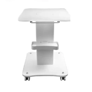 Masa cu roti, suport combina cosmetica salon infrumusetara, stand cu rotile alb, 55×45 H67.5cm M03 - imagine 1