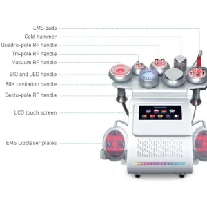 Aparat remodelare faciala si corporala Kanton 9 in 1 80K cavitatie RF EMS lipolaser vacuum multipolar radiofrecventa - imagine 4