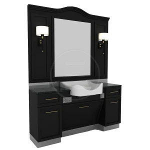 Post de lucru frizerie / barber styling unit Alpeda Antique Man Black Edition - imagine 1