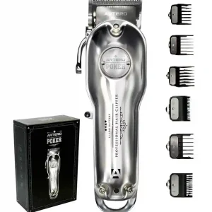 Masina de tuns profesionala Artero Poker, Inox, 8W, 5 piepteni, Argintie - imagine 5
