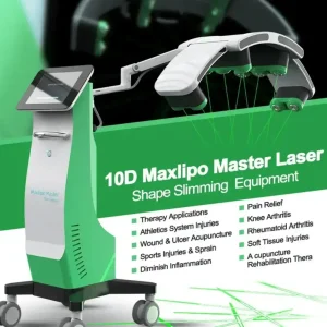 Aparat 10D Lipolaser 532nm rotire 360 grade, 10 DIODE laser, reducere celulita, tonifiere si remodelare corporala, body conturing, rotating green laser lights 10D LIPO Maxlipo Shape - imagine 6