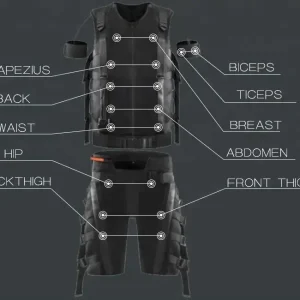 Echipament profesional fitness costum EMSBody Suit, creare masa musculara, microcurenti, electrostimulare, anticelulitic, ProBODY cu fir - imagine 3